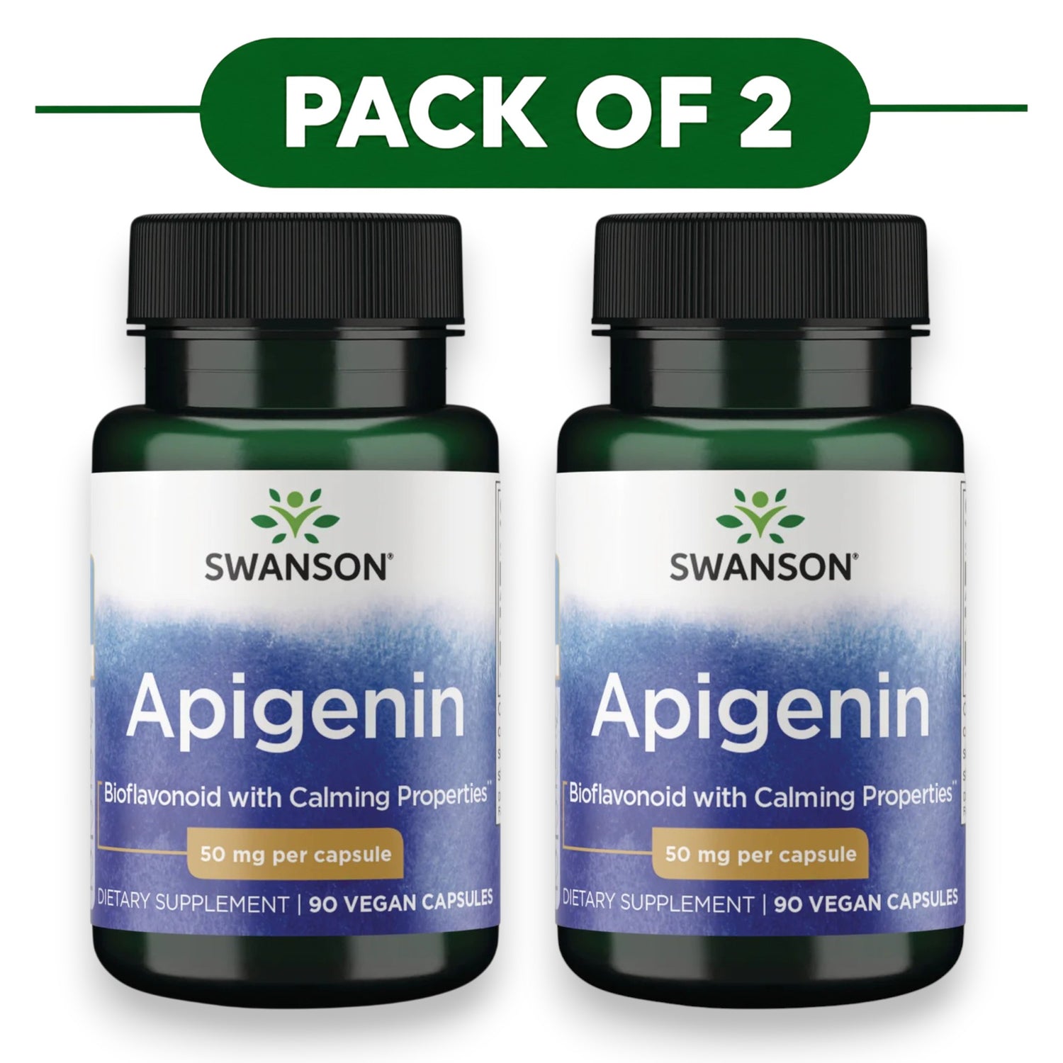 Swanson Apigenin 50mg 90 Vegan Capsules Pack of 2