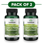 Swanson Full Spectrum Lion's Mane Mushroom 500mg 60 Capsules Pack of 2