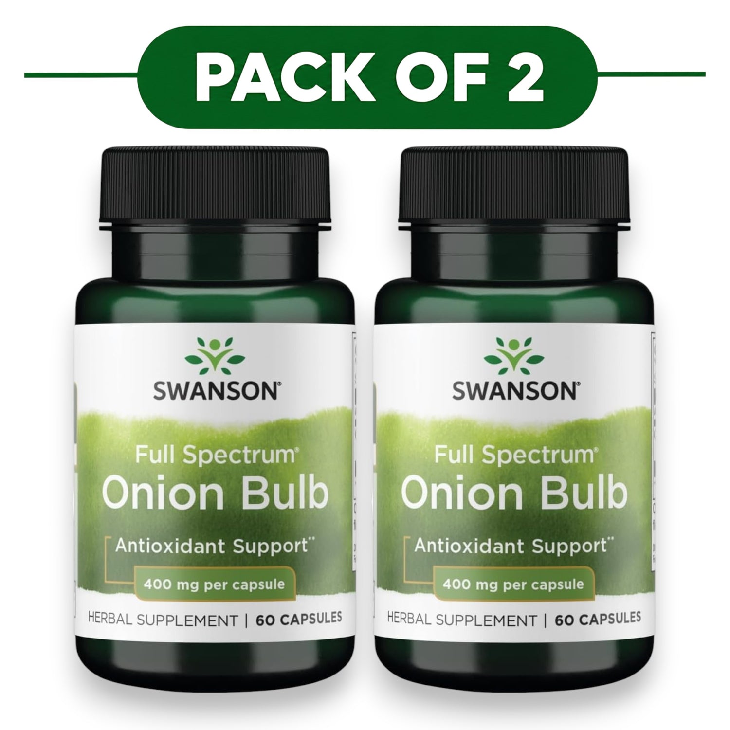 Swanson Full Spectrum Onion Bulb 400mg 60 Capsules Pack of 2