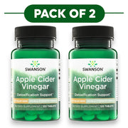 Swanson Apple Cider Vinegar 200mg Double Strength 120 Tablets Pack of 2 bottle supplement