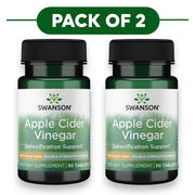 Swanson Apple Cider Vinegar 200mg Double Strength 30 Tablets Pack of 2 bottle supplements