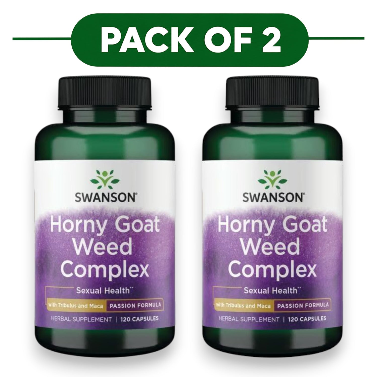 Swanson Horny Goat Weed Complex 120 Capsules Pack of 2