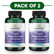 Swanson Triple Magnesium Complex 400mg 100 Vegan Capsules Pack of 2