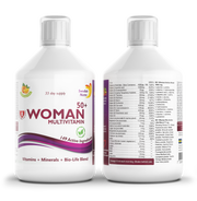 Two bottles of Woman Multivitamin 50+ on a white background