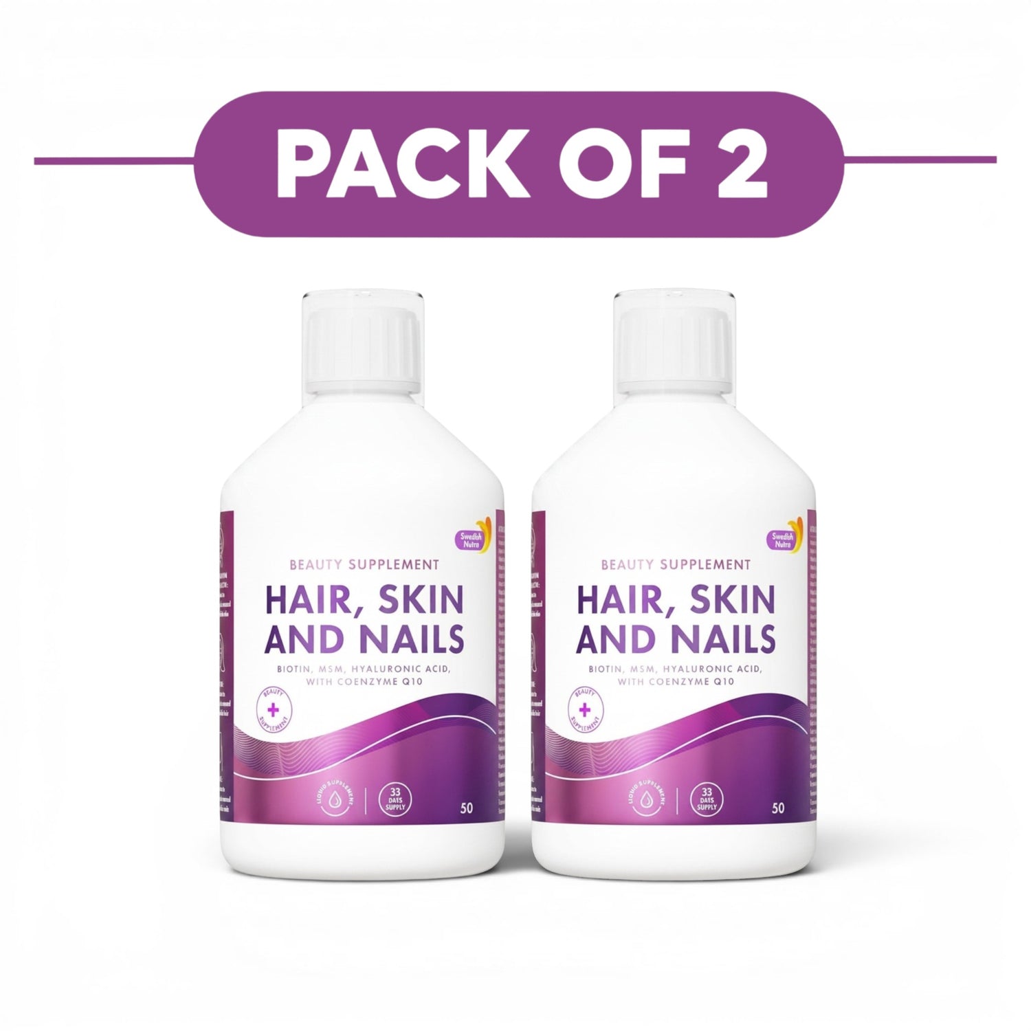 Swedish Nutra Hair Skin & Nails Liquid Orange 500ml Pack of 2