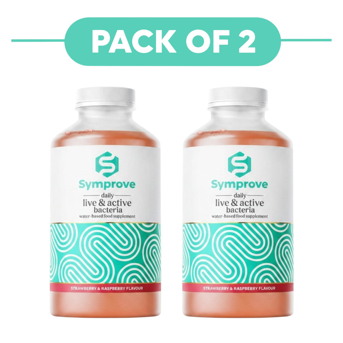 Symprove Liquid Probiotic Strawberry & Raspberry Flavour 500ml Pack of 2