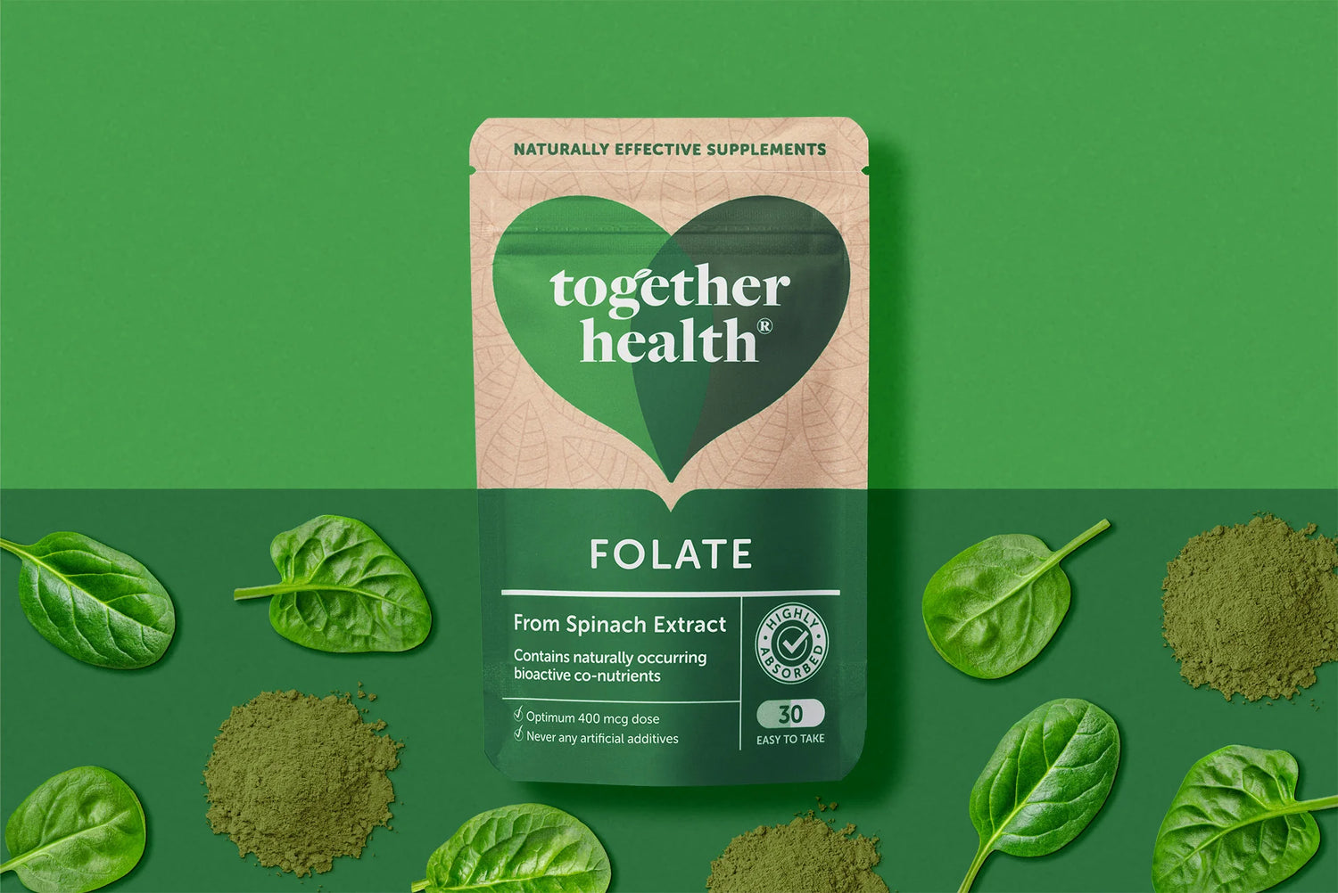 Together Health Folate from Spinach Extract 30 Capsules