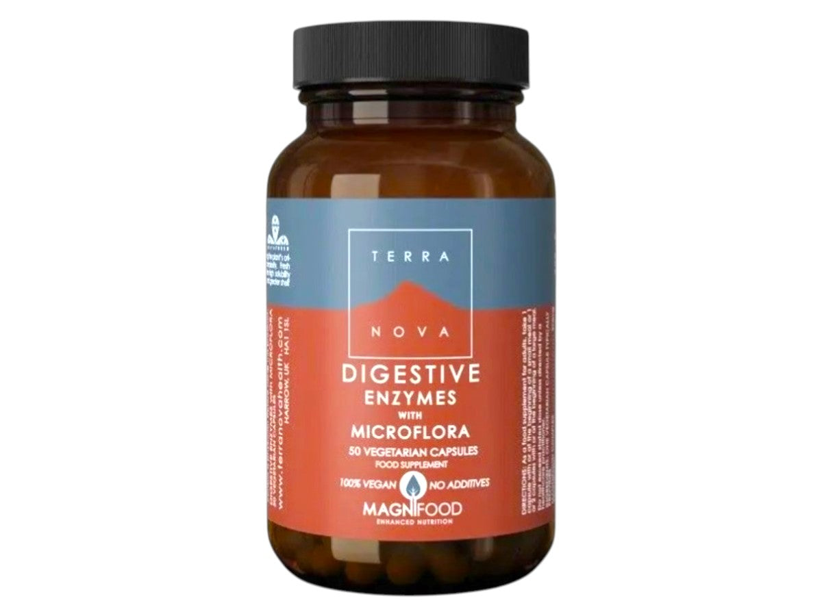 Terranova Digestive Enzymes with Microflora 50 Vegetarian Capsules