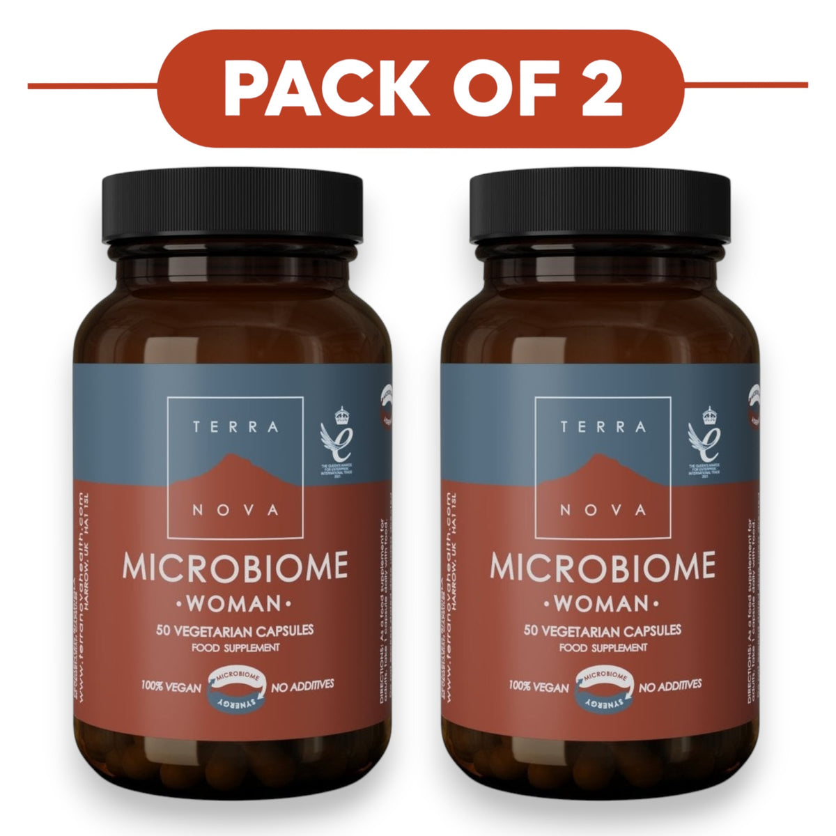 Terranova Microbiome Woman 50 Vegetarian Capsules Pack of 2