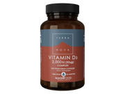 Front image: Terranova Vitamin D3 2000IU capsules bottle vegan 100 count