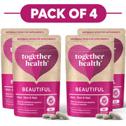 Together Health Beautiful Hair Skin & Nail Vitamins 60 Capsules Pack of 4