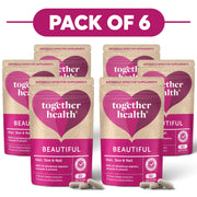 Together Health Beautiful Hair Skin & Nail Vitamins 60 Capsules Pack of 6