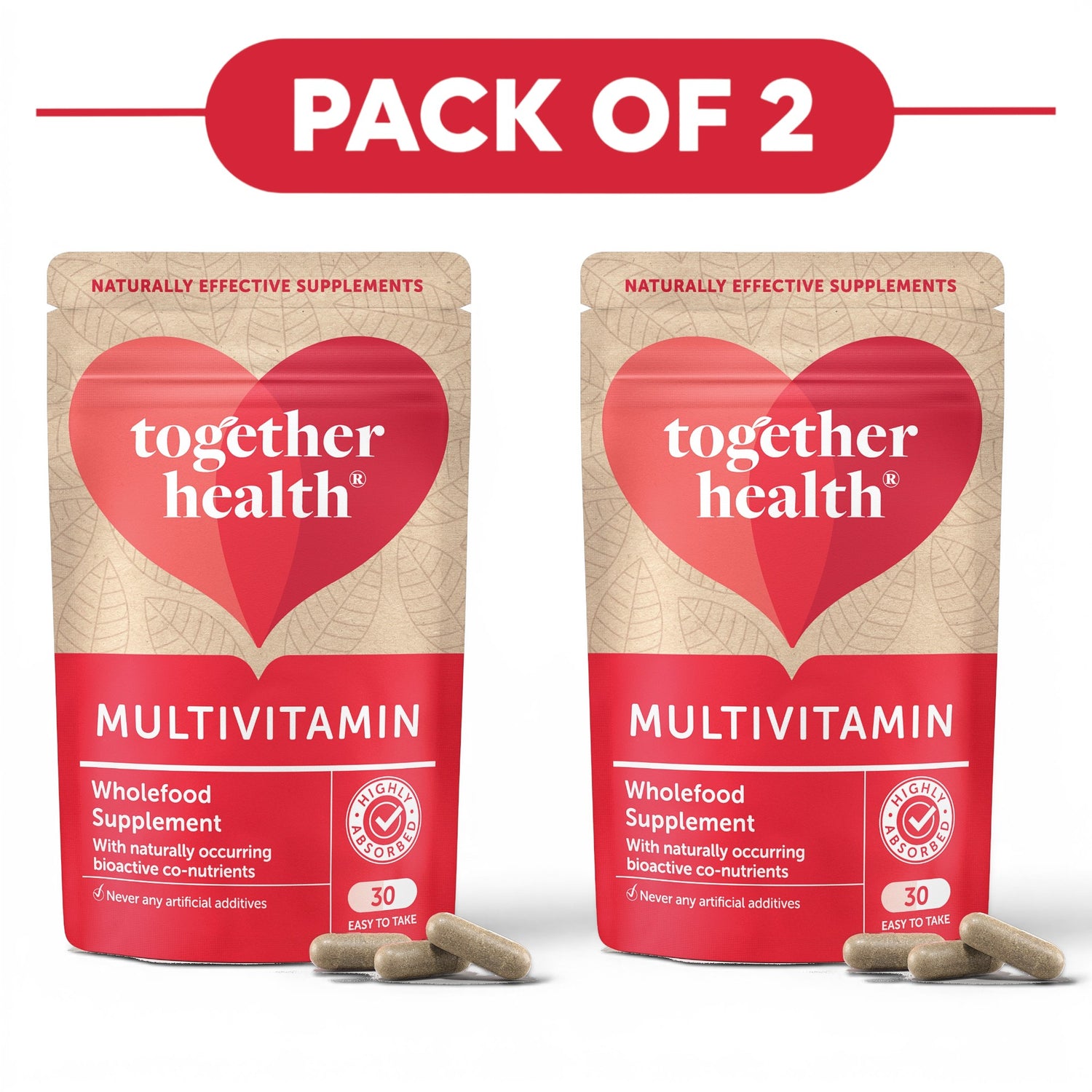 Together Health Daily Multivitamin Wholefood Supplement 30 Capsules Pack of 2