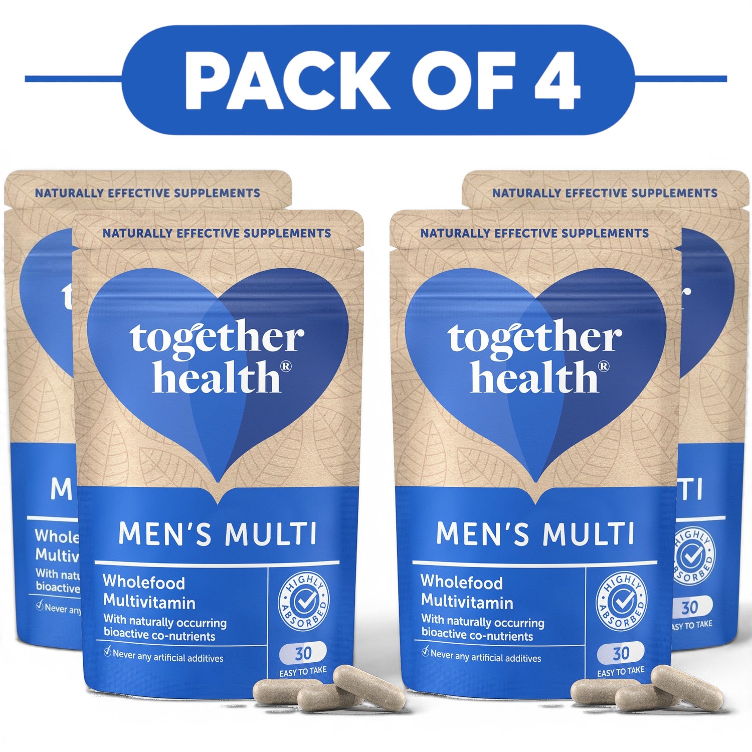 Together Health Men's Multi Wholefood Multivitamin 30 Capsules Pack of 4