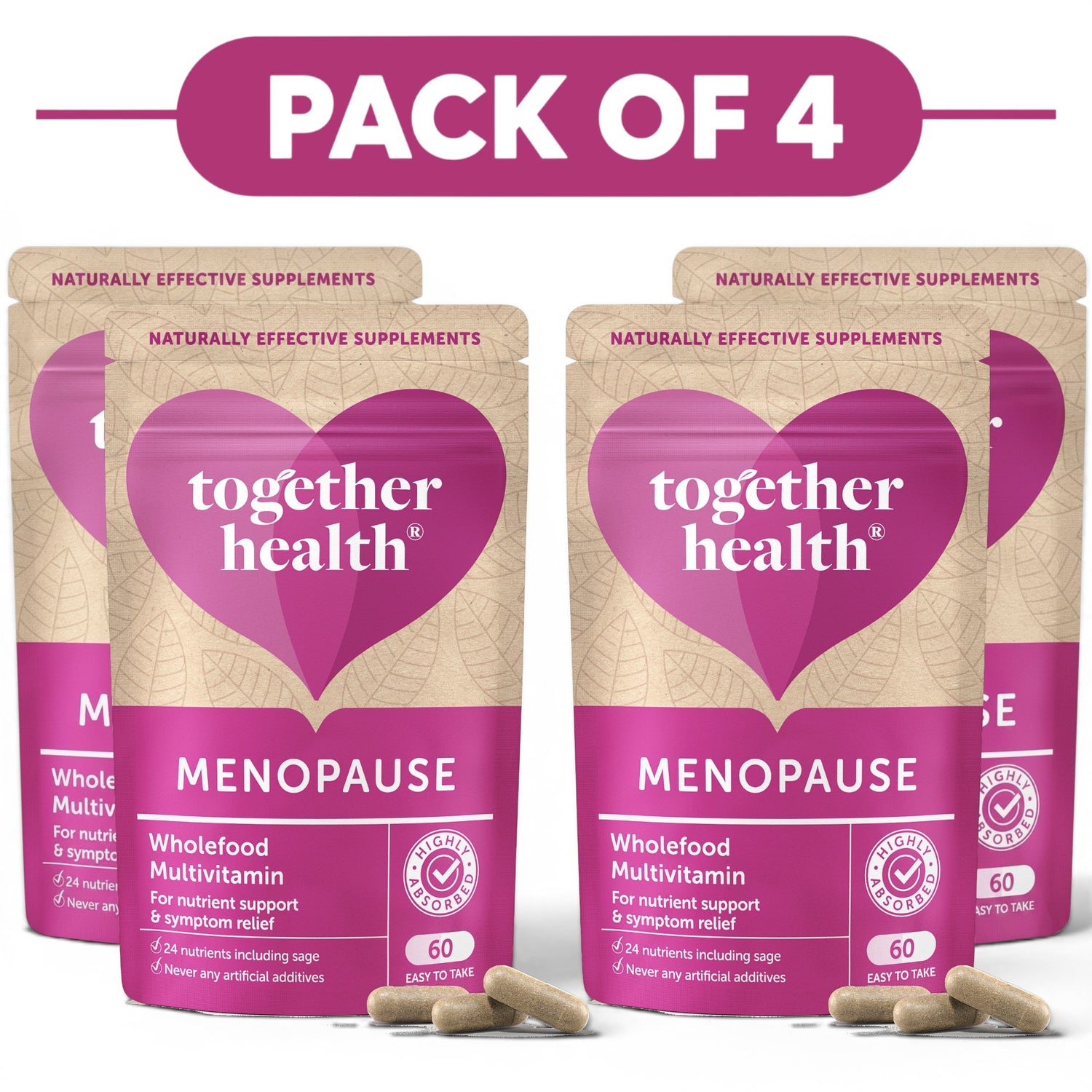 Together Health Menopause Wholefood Multivitamin 60 Capsules Pack of 4