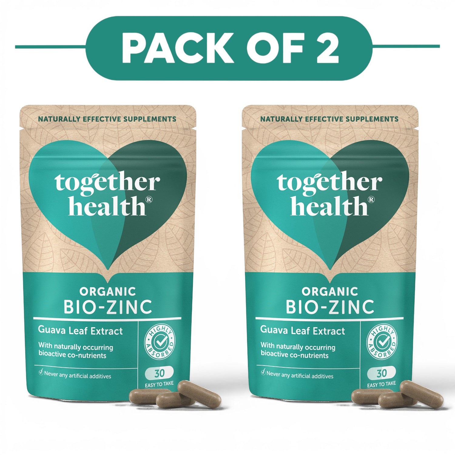 Together Health Organic Bio-Zinc Guava Leaf Extract 30 Capsules Pack of 2