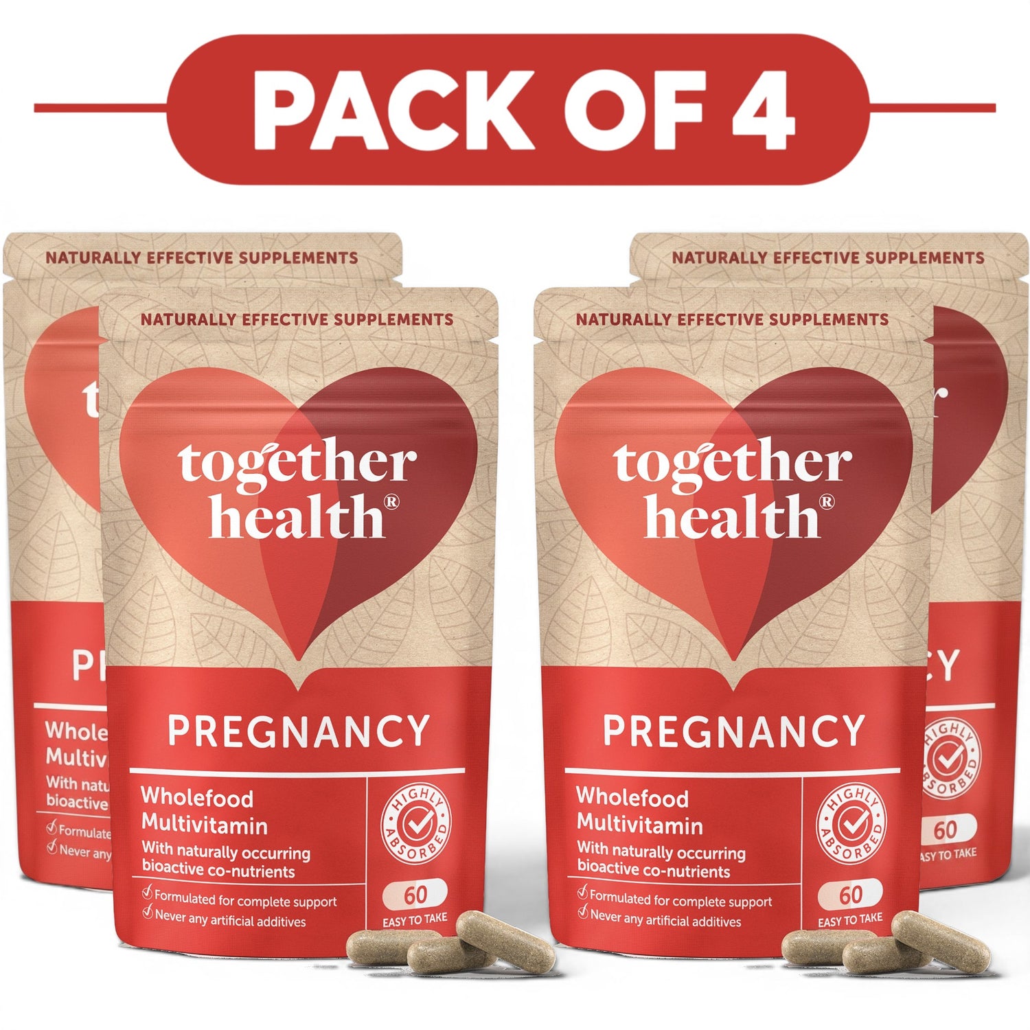 Together Health Pregnancy Wholefood Multivitamin 60 Capsules Pack of 4
