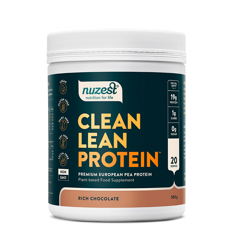 Nuzest Clean Lean Pea Protein Powder tub, Vegan & Allergen-Free. 500g