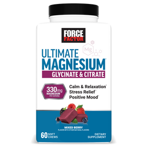 Force Factor Ultimate Magnesium Soft Chews – Mixed Berry (60 Count)
