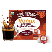 Four Sigmatic Organic High Caffeine Coffee Pods Dark Roast 24 Count packaging