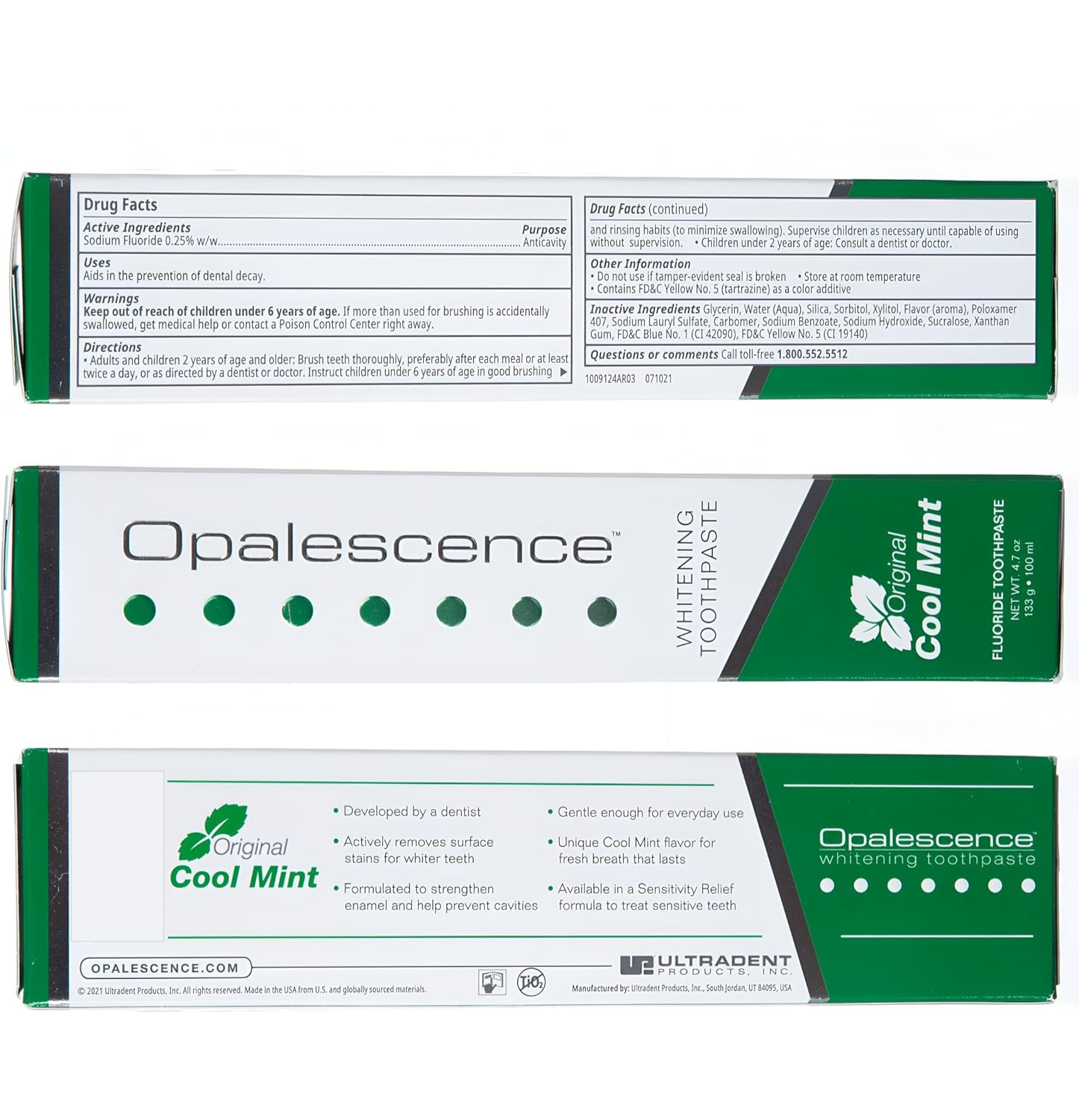 Ingredients and directions for toothpaste.