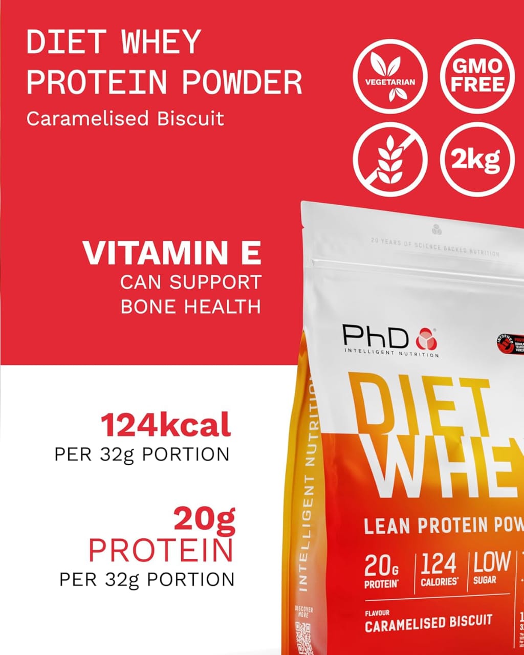 PhD Intelligent Nutrition Diet Whey Lean Protein Caramelised Biscuit 2kg