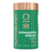 Nutriburst Ashwagandha KSM-66 Gummies bottle, tropical flavour, 60 count.