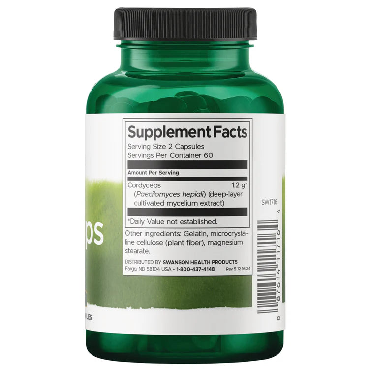 Swanson Cordyceps 120 Kapseln | Natürliche Unterstützung für Energie & Vitalität