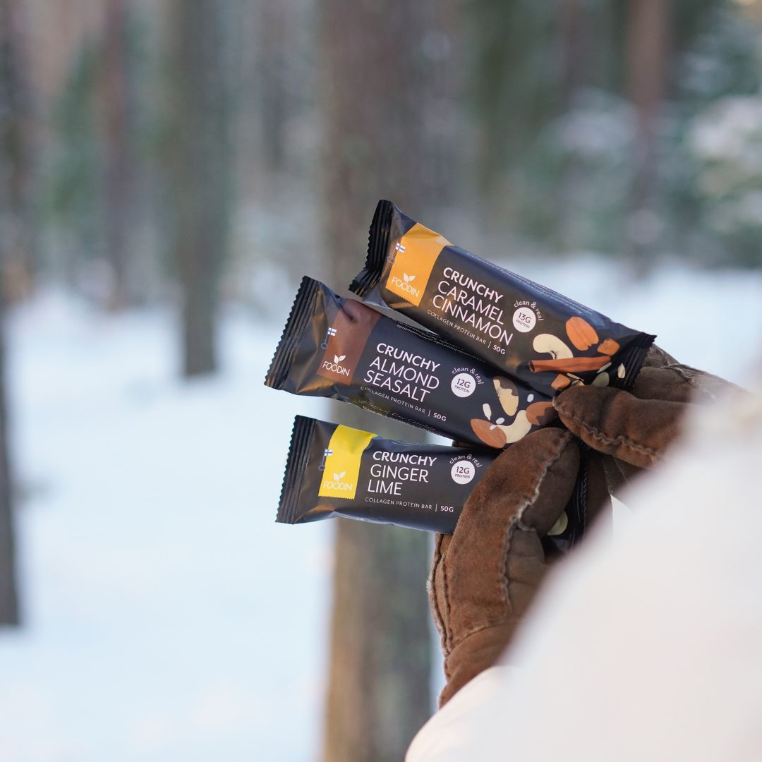 Foodin Crunchy Collagen Protein Bar Cashew-Vanilla 50g x 12