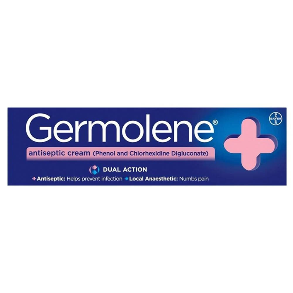 Germolene Antiseptic Cream Dual Action 55g box packaging