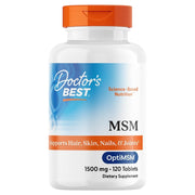 Doctor's Best MSM with OptiMSM, bottle packaging, no flavour, 1500mg, 120 tablets