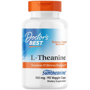 Doctor's Best L-Theanine with Suntheanine, bottle packaging, unflavoured, 150mg, 90 veggie capsules
