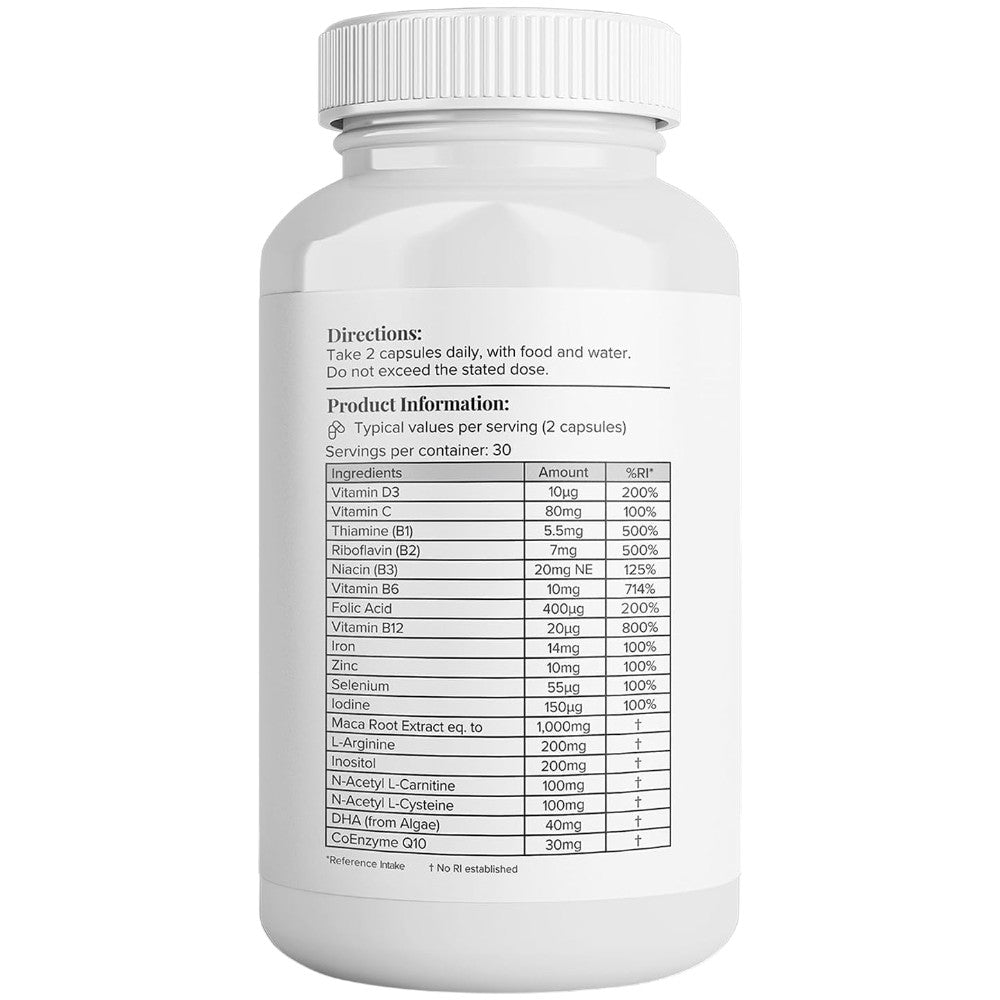Hey Nutrition Fertility Complex Zinc L-Arginine Maca Root 60 Capsules