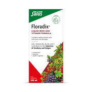 Floradix Liquid Iron & Vitamin Formula 500ml box, vegetarian.