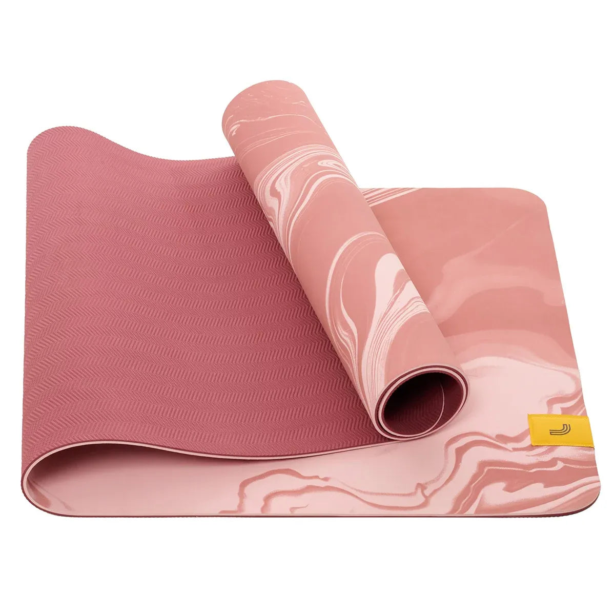 Lolë Yoga Mat with 2-in-1 Strap, Ash Rose Marble - 6mm Thick TPE