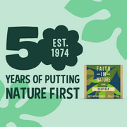 Faith In Nature Natural Hemp Vegan Bar Soap 6 × 100g cardboard packaging in hand washing use