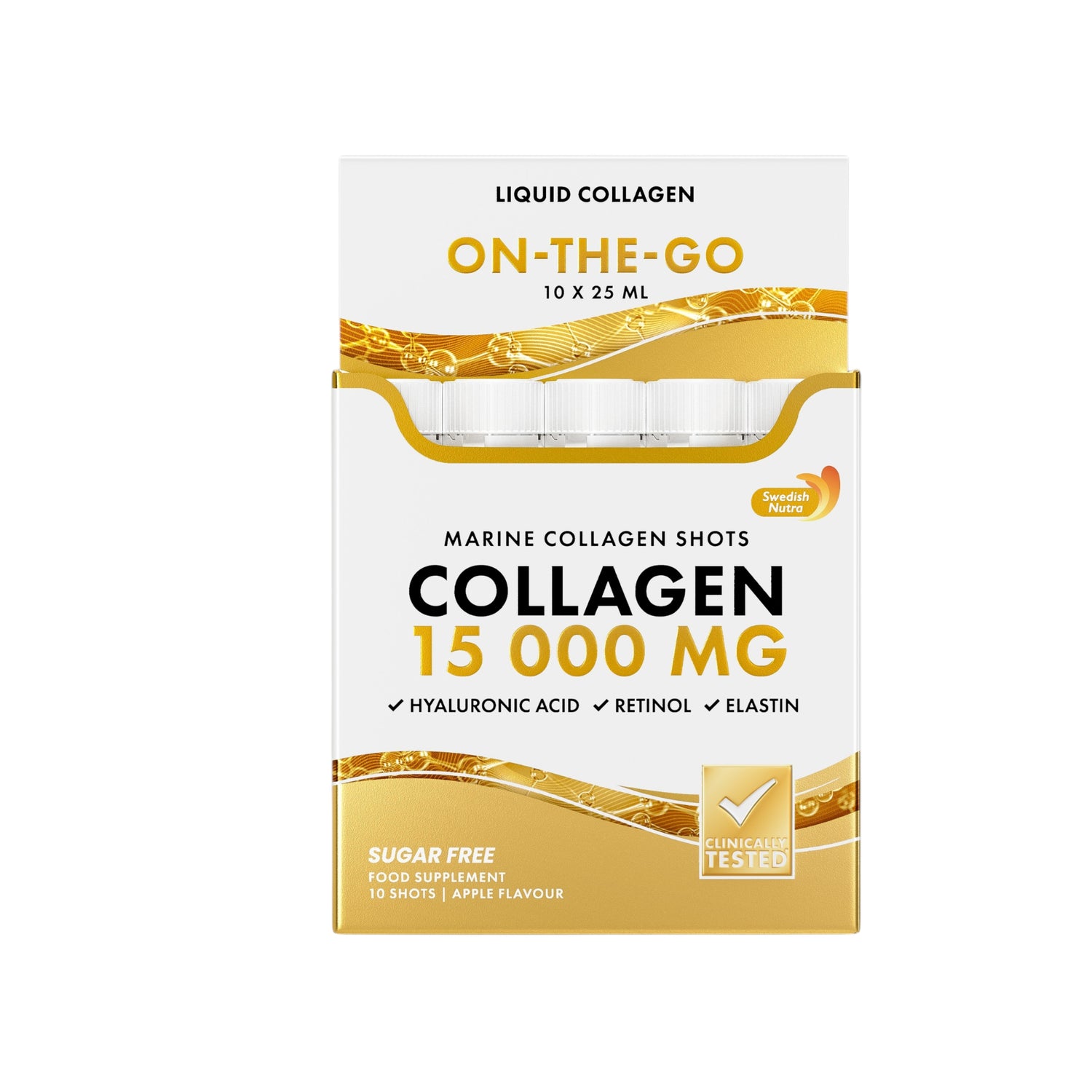 Swedish Nutra Meereskollagen 15000mg Shots Apfel 10 x 25ml