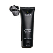 Lumin Charcoal Cream Face Wash for Men, 100mL tube, on white background.