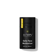 Lumin Daily Face Moisturizer for Men, 50mL pump bottle, on white background.