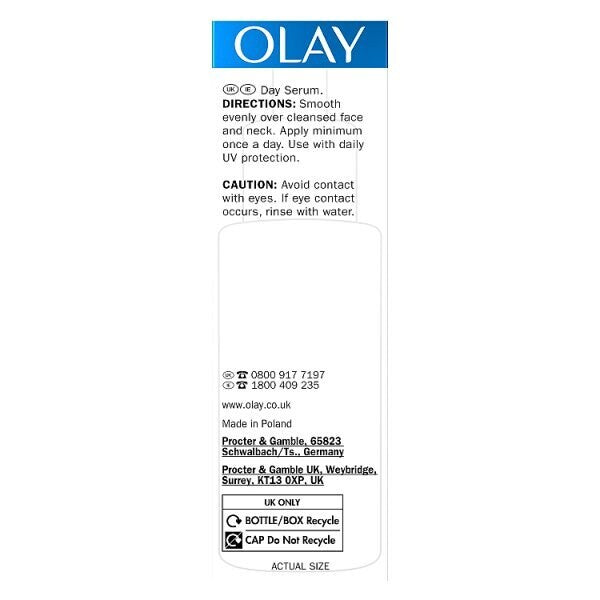 Olay Hyaluronic24 Vitamin B5 Hydra Boost Face Serum ingredients label 40ml bottle