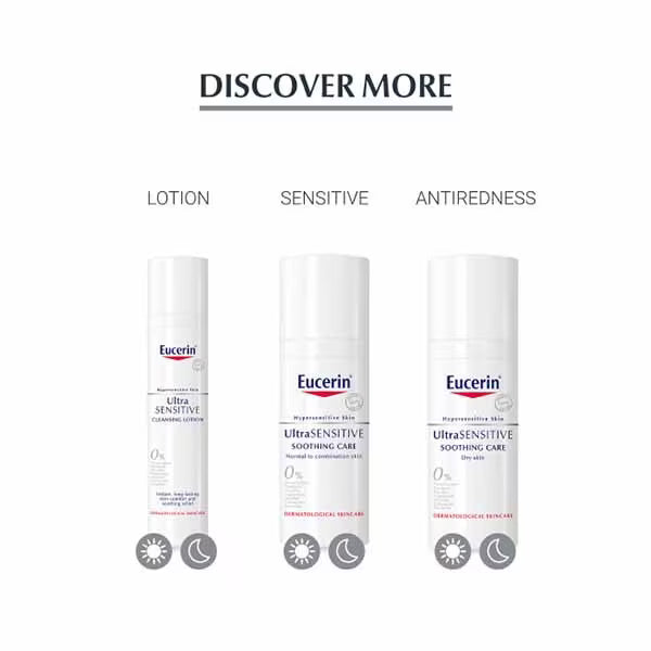 Eucerin Ultra Sensitive Soothing Care dry skin facial cream 50ml product information routine