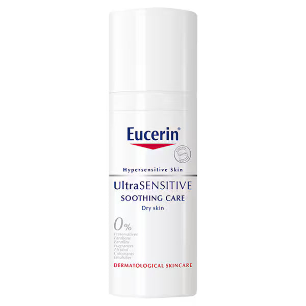 Eucerin Ultra Sensitive Soothing Care dry skin facial cream 50ml tube front packaging