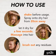 got2b Dry Shampoo Extra Texture aerosol spray can 200ml usage instructions and styling guide