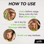 got2b Dry Shampoo Extra Fresh aerosol spray can 200ml usage instructions and styling guide