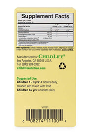 ChildLife Essentials ChildBiotics chewable probiotics barcode packaging 92 tablets