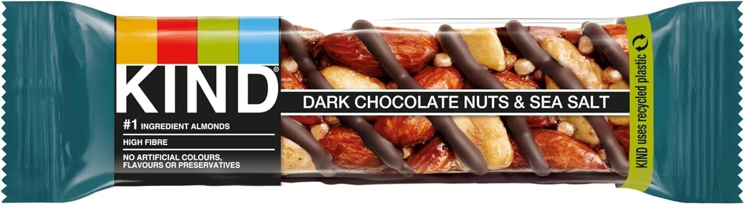 KIND Dark Chocolate Nuts and Sea Salt snack bars box 40g