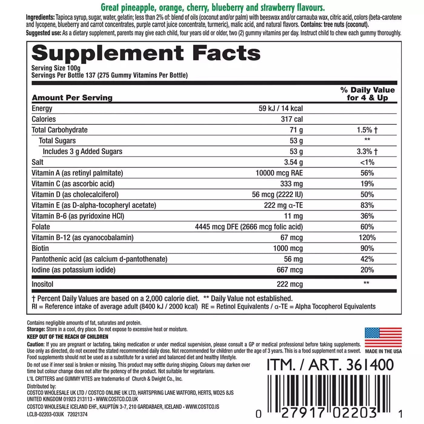 Lil Critters Gummy Vites Multivitamin (275 Gummies)