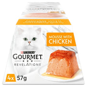 Purina Gourmet Revelations Mousse Chicken Wet Cat Food 4 x 57g pyramid pots