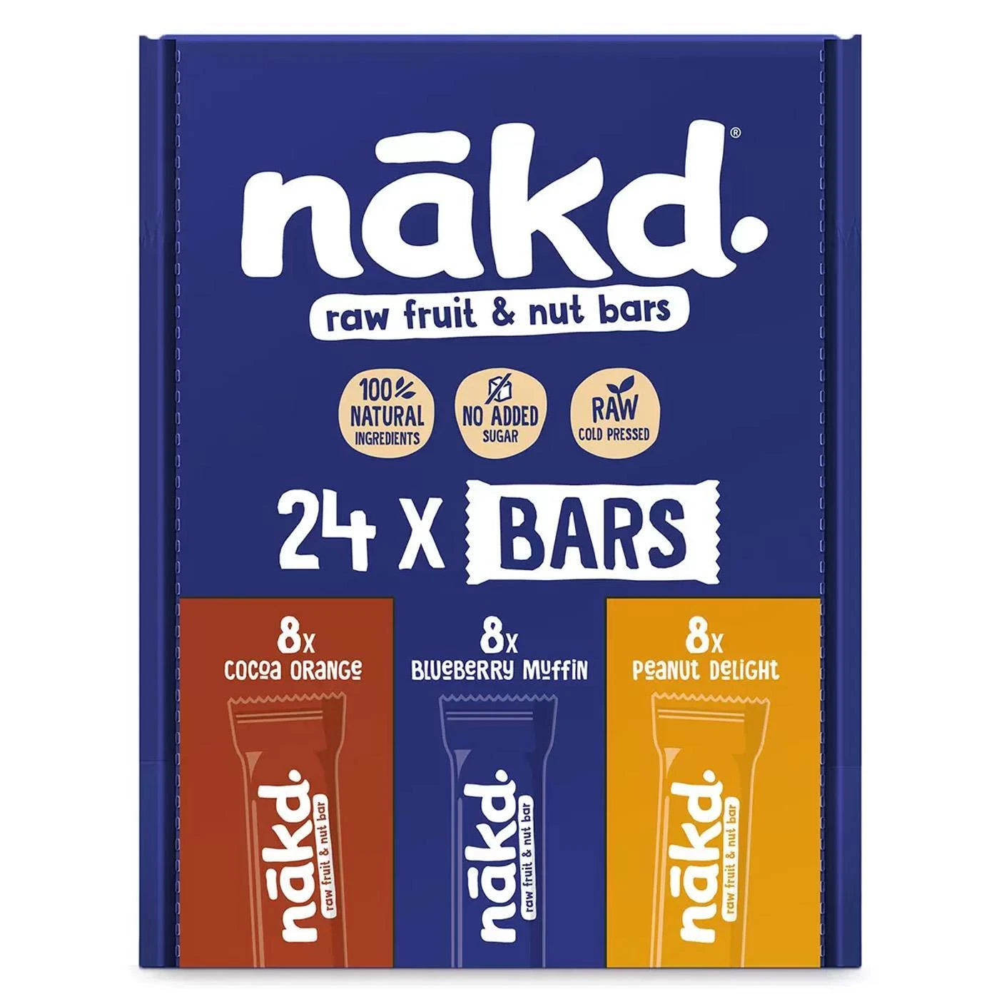 Nakd Raw Fruit and Nut Bars Variety Pack box 24x35g with assorted flavours