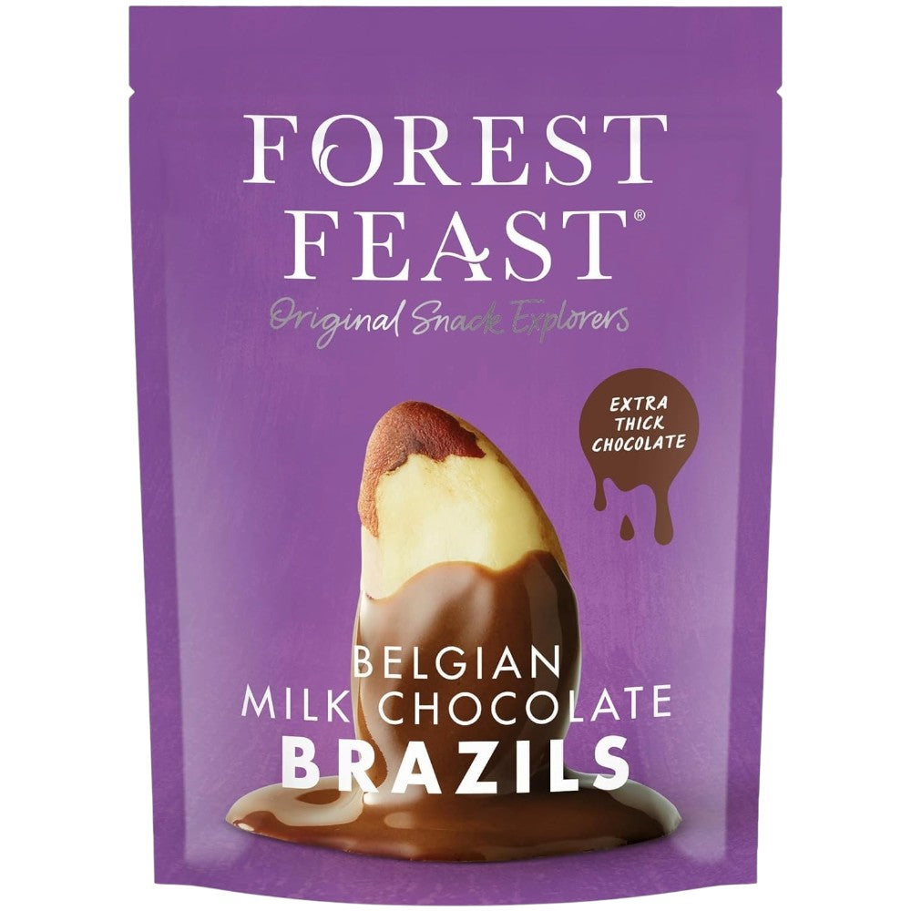 Forest Feast Belgian Milk Chocolate Brazil Nuts chocolate coated Brazil nuts 1kg pack front packaging
